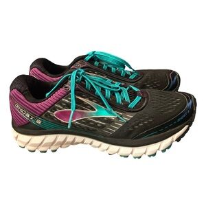 Brooks athletic sneakers GHOST  9 purple turquoise Sz 8.5D Wide Woman Running